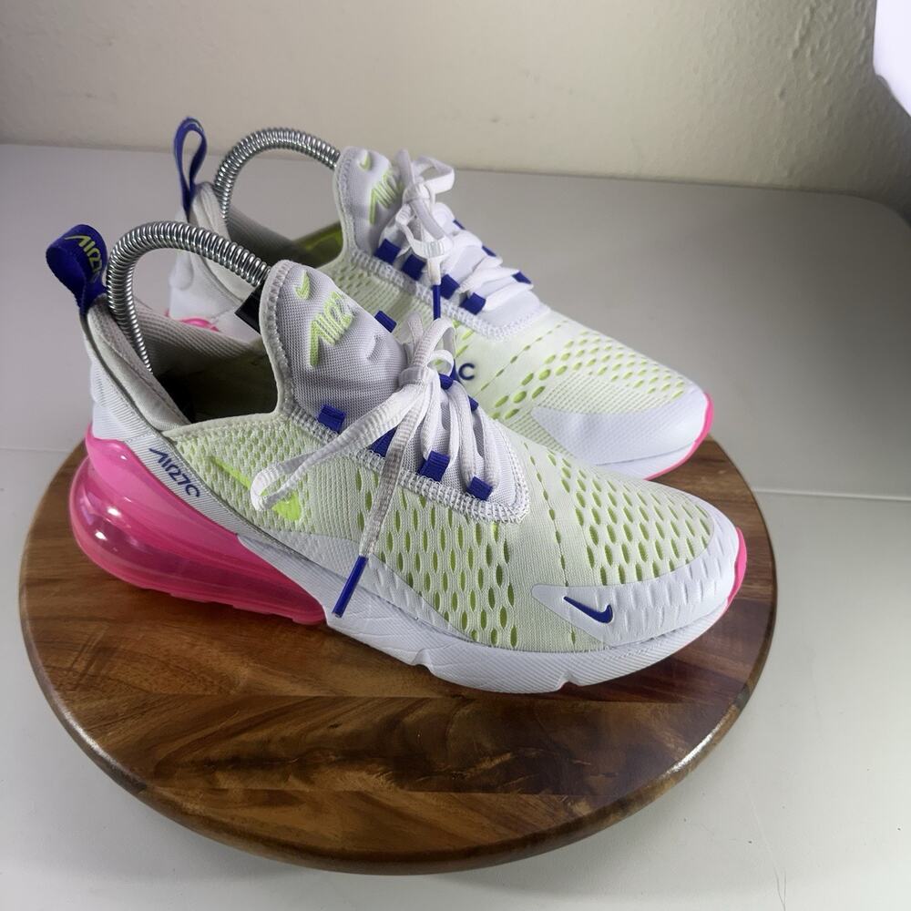 Nike Air Max 270 White-Volt-Pink Blast Woman's Size 9 DH0252-100